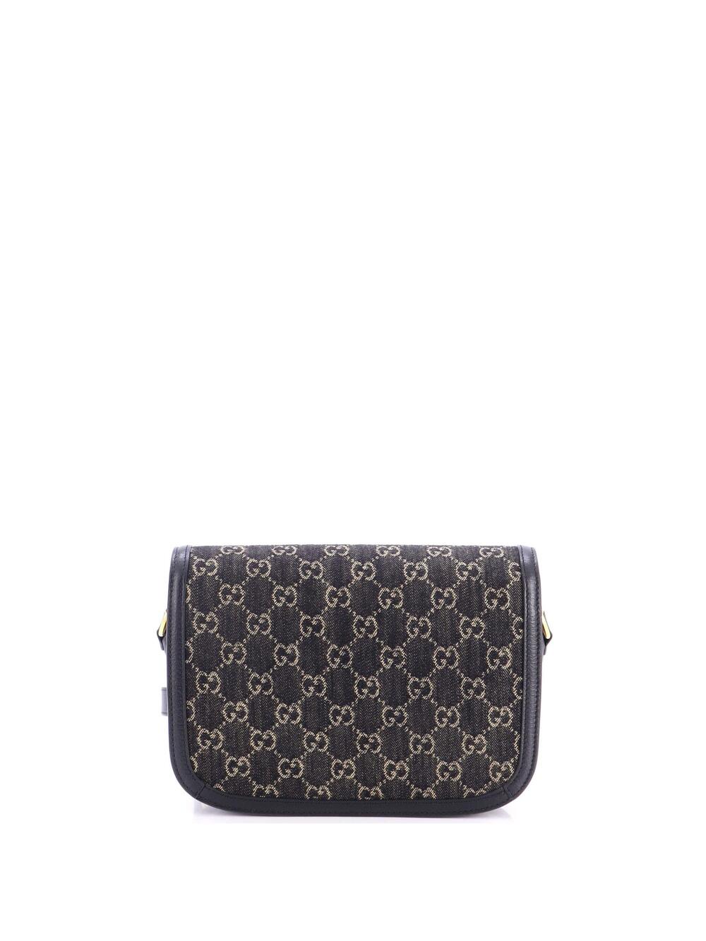 Gucci Horsebit Shoulder Bag Gg Denim #324881G22B - Picture 3 of 7